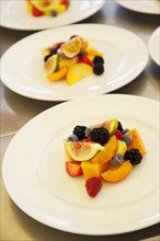 Plate of appetizing fruit salad