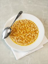 Bowl of Tuscan beans with tomato sauce