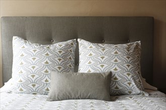 Pillows on the bed near headboard