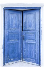 Worn blue doors