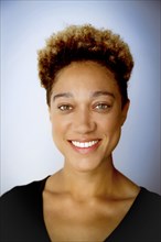 Portrait of smiling mixed race woman
