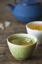 Close up of jasmine tea in teacup