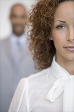 African businesswoman in front of coworker