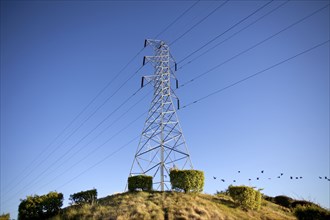 Power line on hilltop