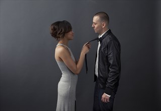 Couple playing in studio