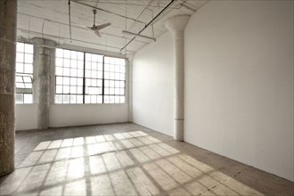 Window shadows in empty loft