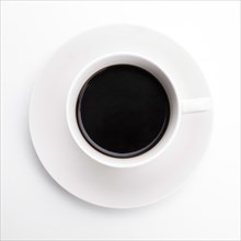 Close up of cup of black coffee