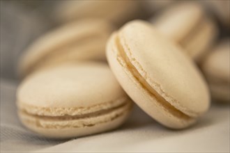 Close up of macaron cookies