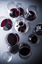 Glasses of red wine
