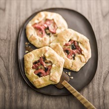 Tomato galettes on plate