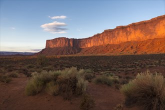 Rock formations overlooking desert