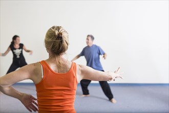 Students stretching in acting class