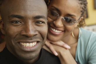 Close up of African couple smiling