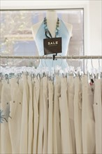 Sale rack at women's clothing store