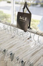 Sale rack at clothing store