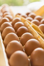 Close up of cartons of eggs