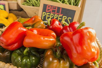 Bell peppers at farmers market