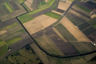 Aerial view of rural farmland