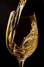 Wine pouring into wine glass