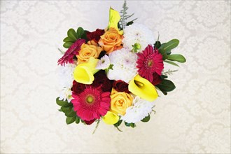 High angle view of flower bouquet