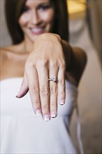 Bride showing off ring