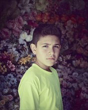 Portrait of serious Hispanic boy