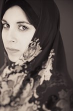 Middle Eastern teenager in headscarf