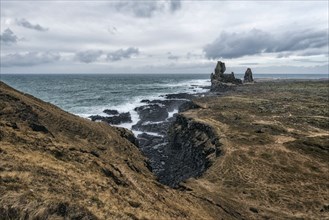 Rock formations near ocean