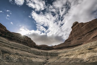 Clouds over canyon in Moab
