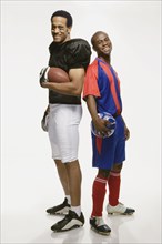 African American male football and soccer players