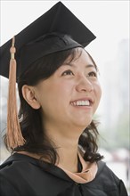 Chinese graduate in cap and gown