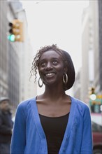 Black woman on urban street