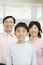 Chinese family smiling