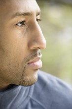 Profile of African American man