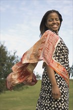 African woman wearing dress outdoors