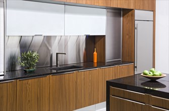 Sink and countertops in modern kitchen