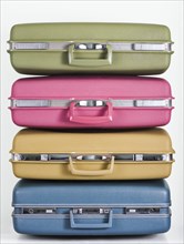Pile of multicolor suitcases