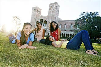 Students relaxing on campus