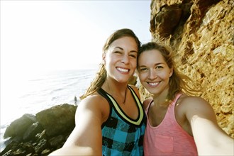 Women taking selfie outdoors