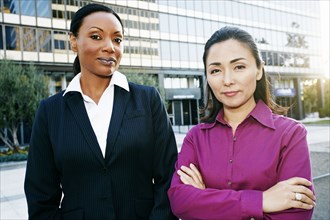 Businesswomen standing outdoors