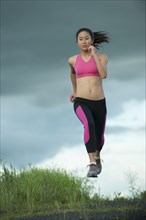 Japanese woman running