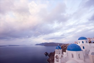 Orthodox Greek church overlooking ocean