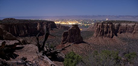 Rock formations in desert valley