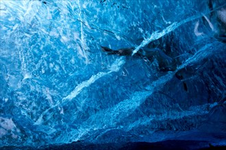 Walls of ice cave