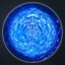 Blue sphere in outer space