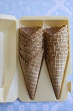 Ice cream cones in packaging