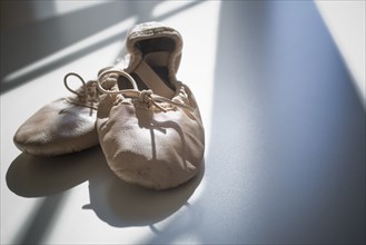 Close up of ballet slippers
