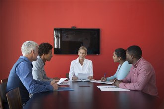 Business people talking in conference room meeting