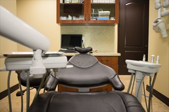 Empty chair in dentist's office