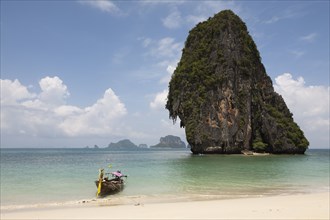 Thai long tail boat on beach